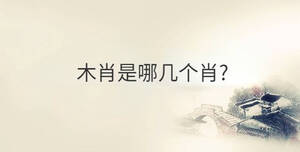 木肖是哪幾個肖?