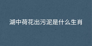 湖中荷花出污泥是什么生肖