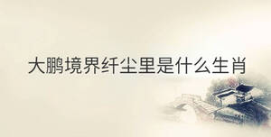 大鵬境界纖塵里是什么生肖