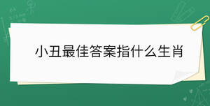 小丑最佳答案指什么生肖