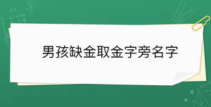 男孩缺金取金字旁名字