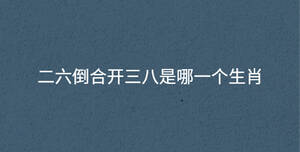 二六倒合開三八是哪一個生肖