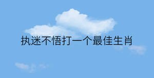 執迷不悟打一個最佳生肖