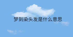 夢到染頭發是什么意思