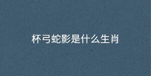 杯弓蛇影是什么生肖