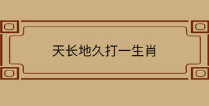 天長地久打一生肖