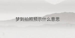 夢到拍照預(yù)示什么意思