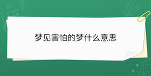 夢(mèng)見(jiàn)害怕的夢(mèng)什么意思