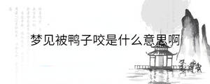 夢見被鴨子咬是什么意思啊