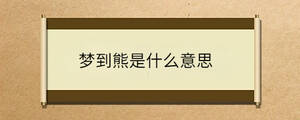 夢到熊是什么意思