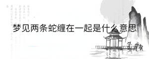 夢(mèng)見(jiàn)兩條蛇纏在一起是什么意思