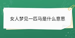女人夢見一匹馬是什么意思