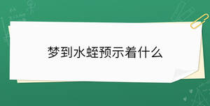 夢到水蛭預(yù)示著什么