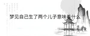 夢見自己生了兩個兒子意味著什么