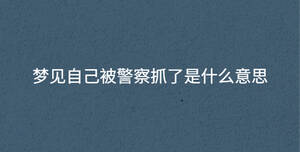 夢見自己被警察抓了是什么意思