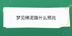 夢見稀泥路什么預兆