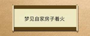 夢見自家房子著火