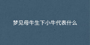 夢見母牛生下小牛代表什么