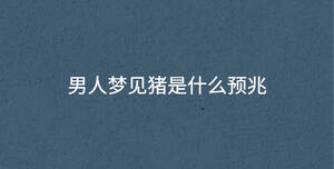 男人夢見豬是什么預兆