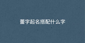 蕾字起名搭配什么字