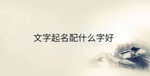 文字起名配什么字好