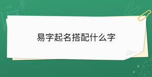 易字起名搭配什么字