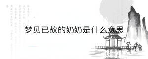 夢(mèng)見(jiàn)已故的奶奶是什么意思