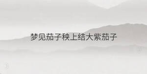 夢見茄子秧上結大紫茄子