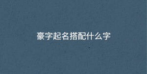豪字起名搭配什么字