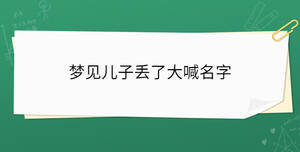 夢見兒子丟了大喊名字