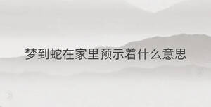 夢(mèng)到蛇在家里預(yù)示著什么意思