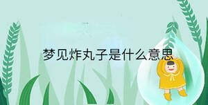夢見炸丸子是什么意思