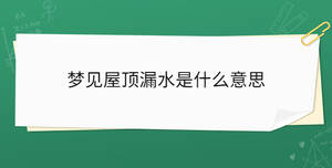 夢(mèng)見(jiàn)屋頂漏水是什么意思