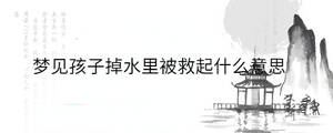 夢(mèng)見(jiàn)孩子掉水里被救起什么意思
