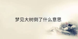 夢(mèng)見(jiàn)大樹(shù)倒了什么意思
