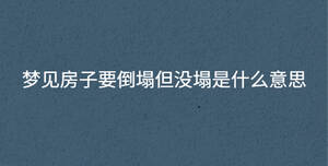 夢(mèng)見(jiàn)房子要倒塌但沒(méi)塌是什么意思