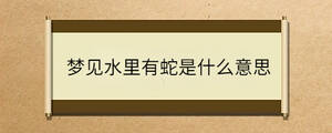 夢見水里有蛇是什么意思