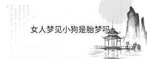 女人夢見小狗是胎夢嗎