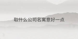 取什么公司名寓意好一點