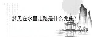 夢見在水里走路是什么兆頭?