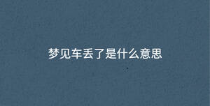 夢見車丟了是什么意思