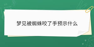 夢(mèng)見(jiàn)被蜘蛛咬了手預(yù)示什么