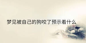 夢(mèng)見(jiàn)被自己的狗咬了預(yù)示著什么