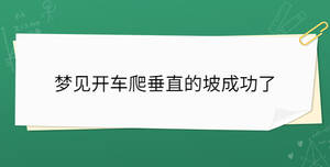 夢見開車爬垂直的坡成功了