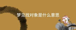 夢(mèng)見(jiàn)找對(duì)象是什么意思