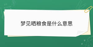 夢(mèng)見(jiàn)曬糧食是什么意思