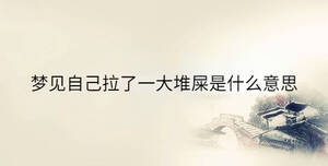 夢(mèng)見自己拉了一大堆屎是什么意思