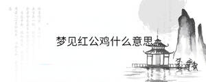 夢見紅公雞什么意思