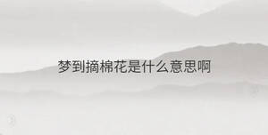 夢到摘棉花是什么意思啊