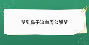 夢到鼻子流血周公解夢